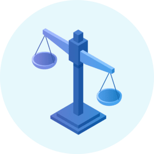 low liability scales of justice icon