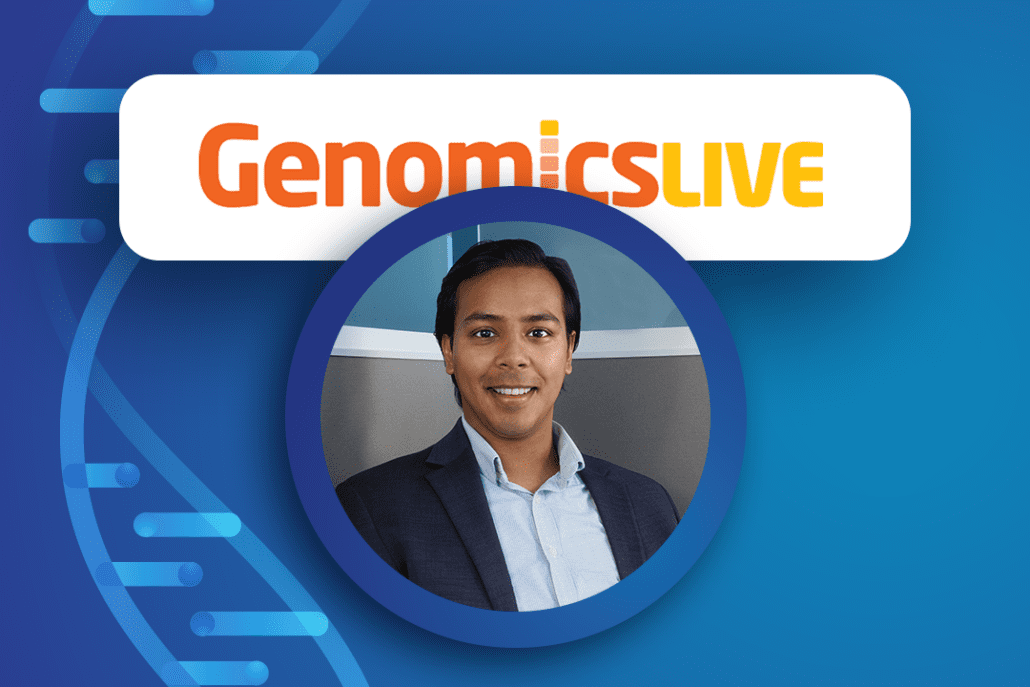 Portrait of Riddhiman Das with Genomics Live logo