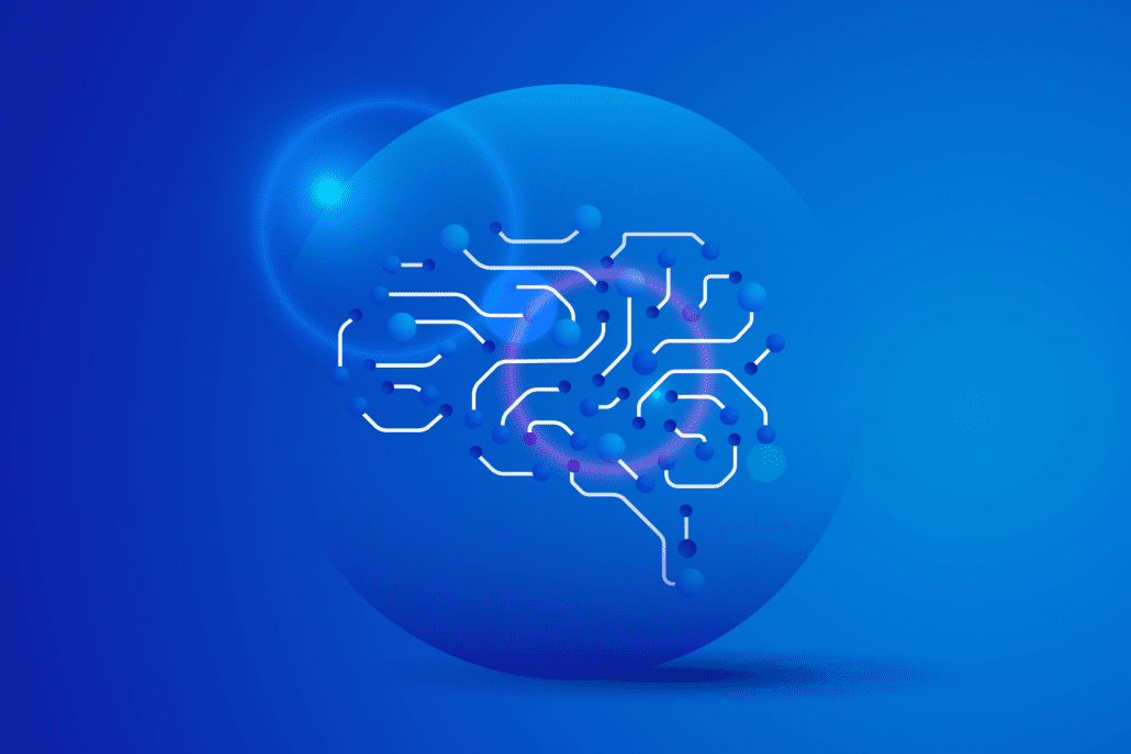 Stylized illustration of a neural net in the shape of a brain enclosed in a protective sphere. Neurips