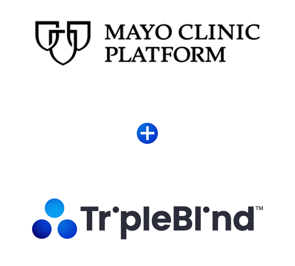 Mayo Clinic Platform logo Plus TripleBlind logo